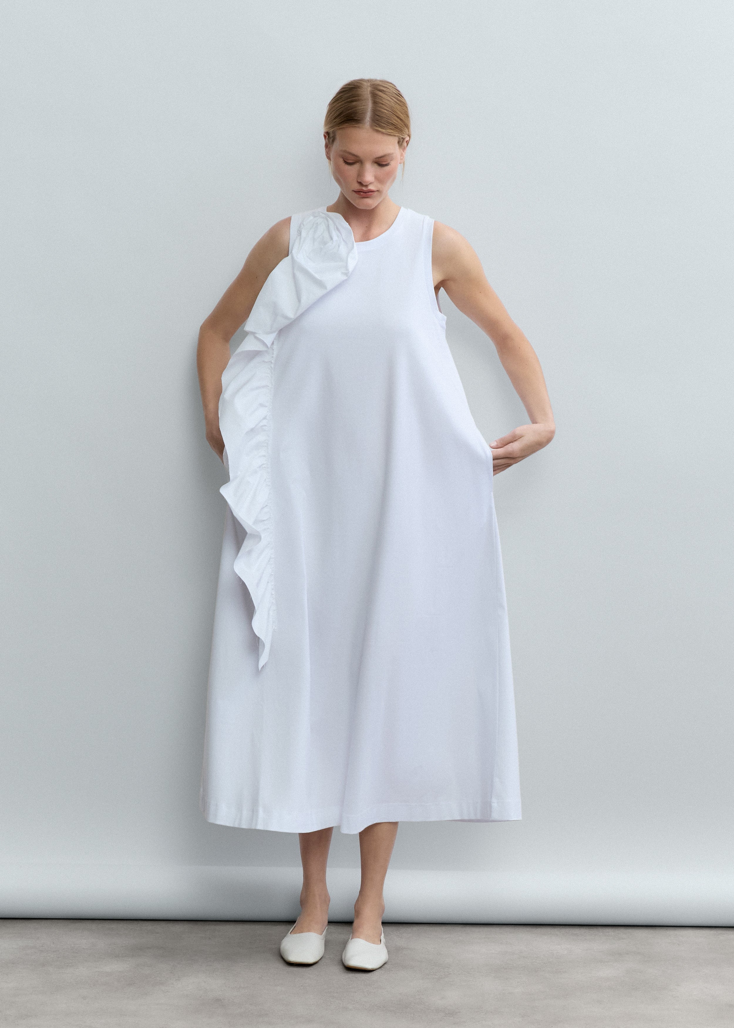 mercerized cotton dress Black