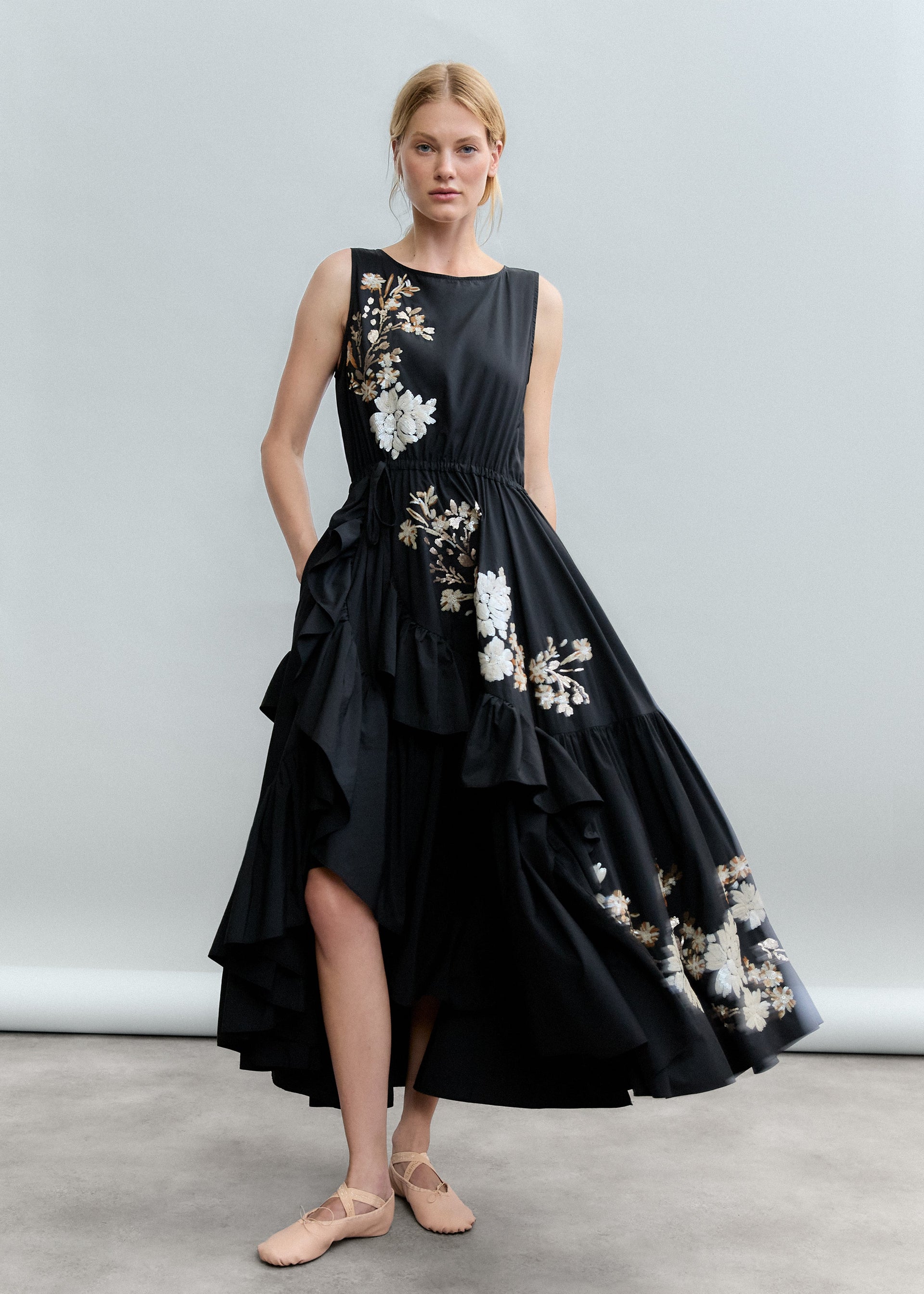 embroidered poplin dress Floral Embroidered Poplin Dress by RED Valentino
