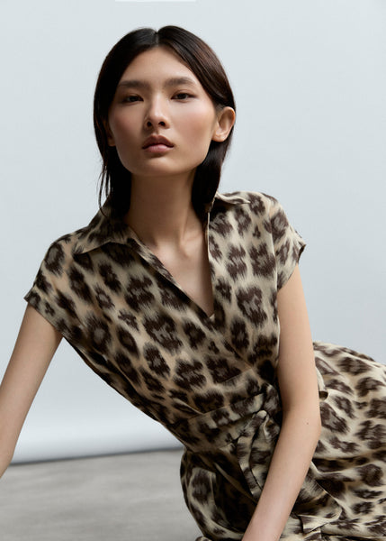 Vestido Camisero Lino Seda Savanna Shadow