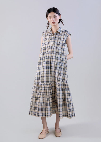 plaid a line dress Soft-Touch Plaid A-Line Drop-Waist Dress